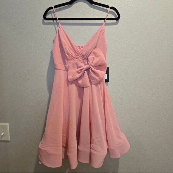 Mac Duggal Sleeveless V-Neck Bow Mini Dress Sz 0 NWOT - Picture 7 of 12